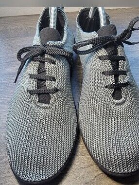 A'RCOPEDICO Women's Walking Comfort Shoes Gray Knit Lace Up Size 42 = 10-10.5